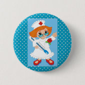 Schattige Nurse Graphics Button (Voorkant)