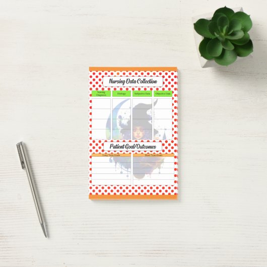 Schattige Nursing Data Collectie Sjabloon Post-it® Notes (Kantoor)