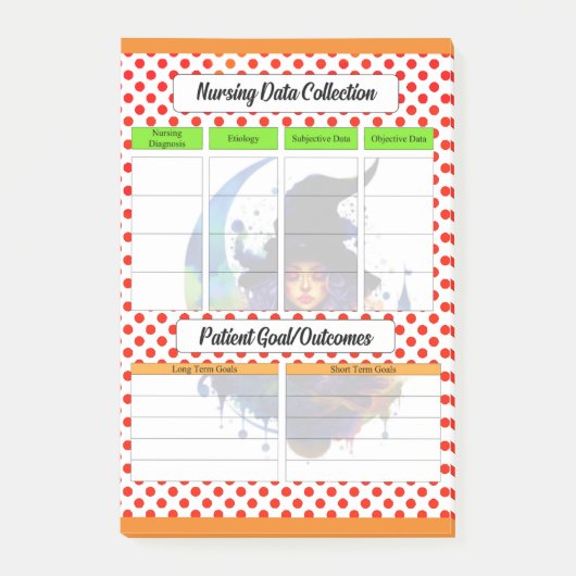 Schattige Nursing Data Collectie Sjabloon Post-it® Notes (Voorkant)