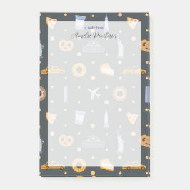 Schattige NYC-patroon Donkergrijze aangepaste naam Post-it® Notes