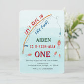 Schattige O- Fish-Ally One Vist 1e verjaardag Kaart (Staand voorkant)