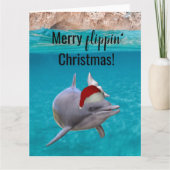 Schattige Oceaan Dolfijn Kerstman  Kaart (Voorkant)