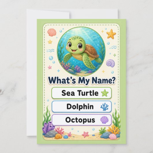 schattige oceaan flashcard bedankkaart (Voorkant)