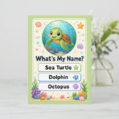 schattige oceaan flashcard bedankkaart (Staand voorkant)