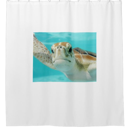 Schattige Oceaan Zeeschildpad Douchegordijn (Voorkant)