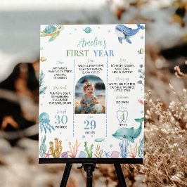 Schattige Ocean Animal onder het Zee Verjaardag Mi Poster