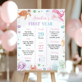 Schattige Ocean Animal onder het Zee Verjaardag Mi Poster