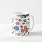 Schattige Oceandieren Koffiemok (Voorkant rechts)