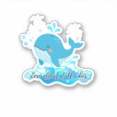 Schattige Oceinwalvis Uitknip Sticker – Rustgevend (Voorkant)