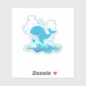 Schattige Oceinwalvis Uitknip Sticker – Rustgevend (Vel)