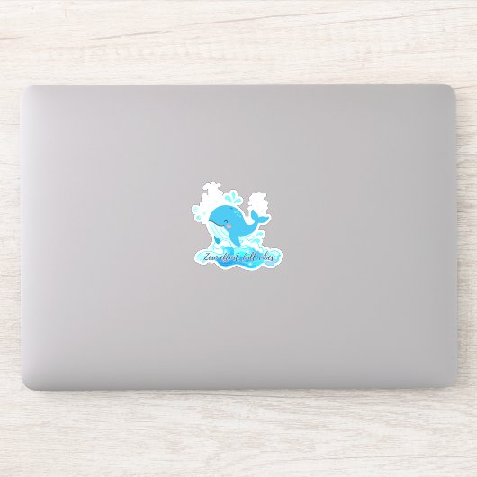 Schattige Oceinwalvis Uitknip Sticker – Rustgevend (Computer)