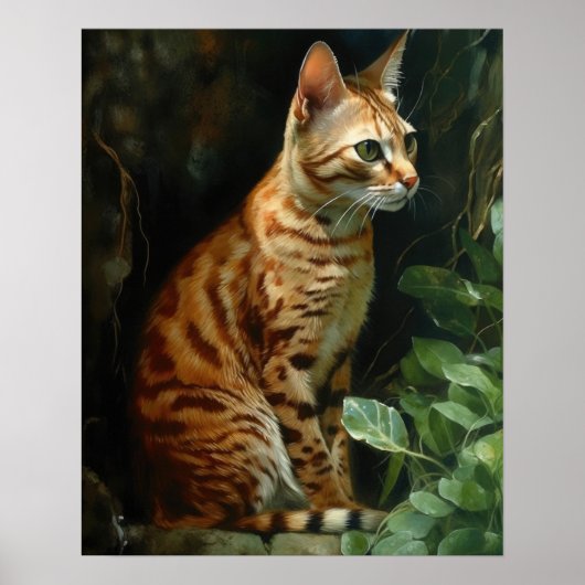 Schattige Ocicat Cat Art Print Poster (Voorkant)