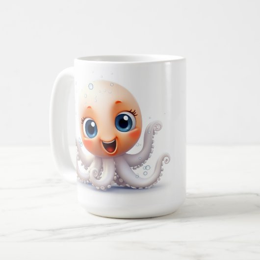 schattige octopus koffiemok (Voorkant links)