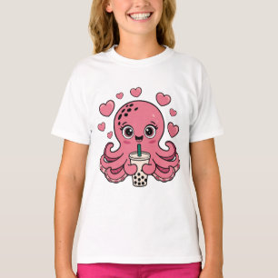 Schattige Octopus met Bubble Tea – Kawaii Boba Lie T-shirt