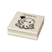 Schattige Octopus met Hartballon Rubberstempel (Stempel)