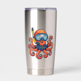 Schattige Octopus om te Snorkelen - Oceaan Ontdekk Geïsoleerde Drinkbeker