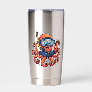 Schattige Octopus om te Snorkelen - Oceaan Ontdekk Geïsoleerde Drinkbeker