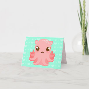 Schattige octopus - Schattigee aangepaste notitie Kaart