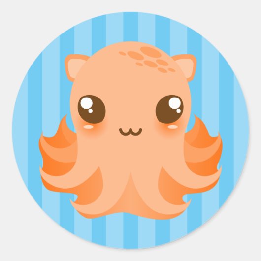 Schattige Octopus - Schattigee Kawaii Stickers (Voorkant)