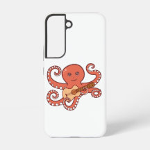 Schattige octopus spelen akoestische gitaar Cartoo