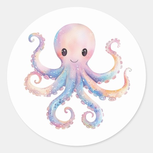 Schattige Octopus Stickers (Voorkant)
