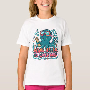 Schattige Octopus Verkenner "Waving Groet aan Avon T-shirt