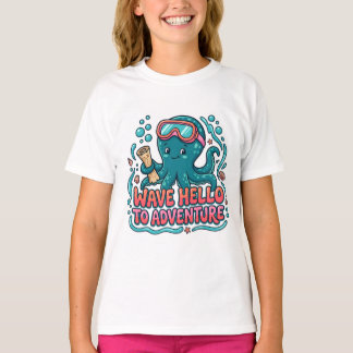 Schattige Octopus Verkenner "Waving Groet aan Avon T-shirt