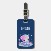 Schattige Octopus Zeedier Bagagelabel (Voorkant verticaal)