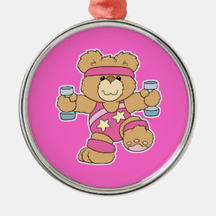 Schattige oefening fitness aerobics beer metalen ornament