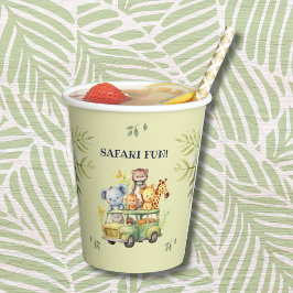 Schattige Oerwoud Animal Safari Verjaardag Papieren Bekers