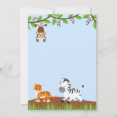 Schattige Oerwoud Animals Boy Verjaardagsfeestuitn Kaart (Achterkant)