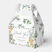 Schattige Oerwoud Animals Greenery Boy Baby shower Bedankdoosjes (Achterkant)