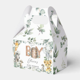 Schattige Oerwoud Animals Greenery Boy Baby shower Bedankdoosjes