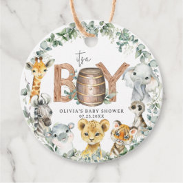 Schattige Oerwoud Animals Greenery Boy Baby shower Bedankjes Labels