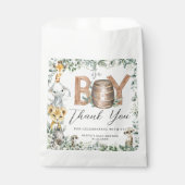 Schattige Oerwoud Animals Greenery Boy Baby shower Bedankzakje (Voorkant)
