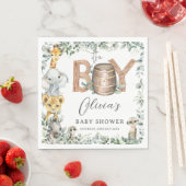 Schattige Oerwoud Animals Greenery Boy Baby shower Servet (Insitu)