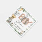 Schattige Oerwoud Animals Greenery Boy Baby shower Servet (Hoek)