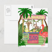Schattige Oerwoud Animals Lemonade Stand Briefkaar Briefkaart (Voorkant / Achterkant)