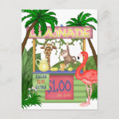Schattige Oerwoud Animals Lemonade Stand Briefkaar Briefkaart (Voorkant)