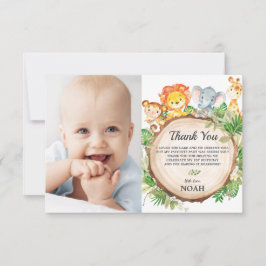 Schattige Oerwoud Animals Safari Verjaardagsfeestf Bedankkaart