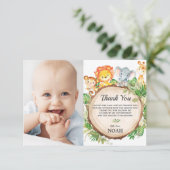 Schattige Oerwoud Animals Safari Verjaardagsfeestf Bedankkaart (Staand voorkant)