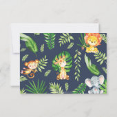 Schattige Oerwoud Animals Safari Verjaardagsfeestf Bedankkaart (Achterkant)