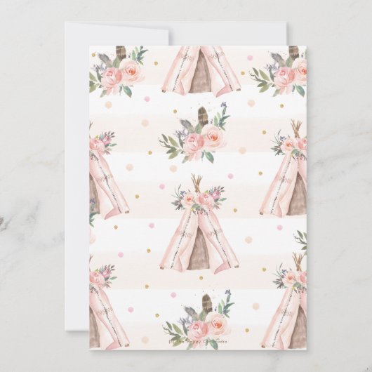 Schattige Oerwoud Animals Tribal Wild One 1st Birt Kaart (Achterkant)