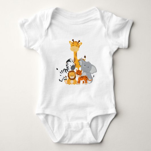 Schattige Oerwoud Baby Animal Baby Creeper Romper (Voorkant)