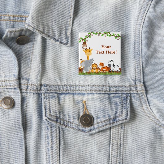 Schattige Oerwoud Baby Dieren Button (In situ)