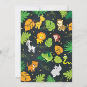 Schattige Oerwoud Boy Baby shower Safari Animals P Kaart (Achterkant)