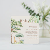 Schattige Oerwoud CreamRounded Baby shower Kaart (Staand voorkant)