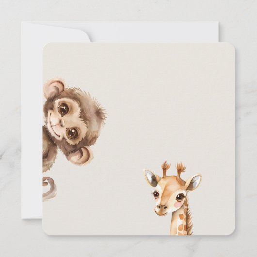 Schattige Oerwoud CreamRounded Baby shower Kaart (Achterkant)