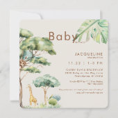 Schattige Oerwoud CreamRounded Baby shower Kaart (Voorkant)