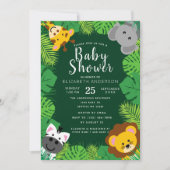 Schattige Oerwoud Critters Baby shower Uitnodiging (Voorkant)